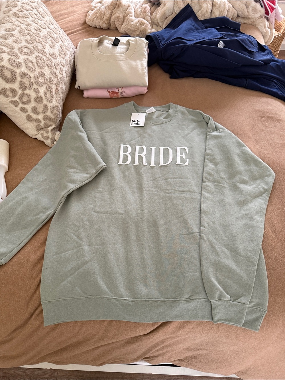 BRIDE Crewneck Sweatshirt in Sage Green by